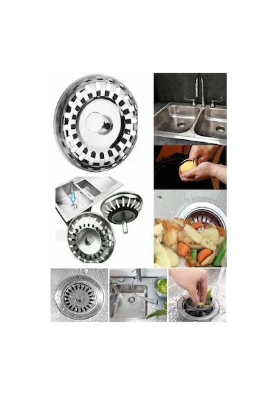 Çöpmak Paslanmaz Çelik Sifon Süzgeci 8 Cm Lavabo Evye Süzgeci Lavabo Gider Süzgeci Standart