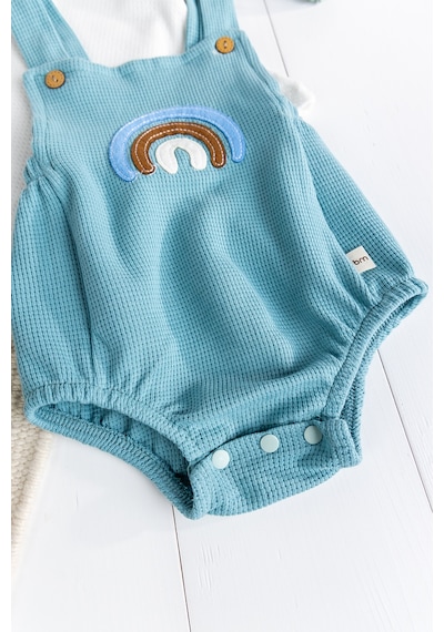 Babymod Gök Kuşaklı 100% Pamuk Erkek Bebek Salopet Yazlık Tulum Yeşil