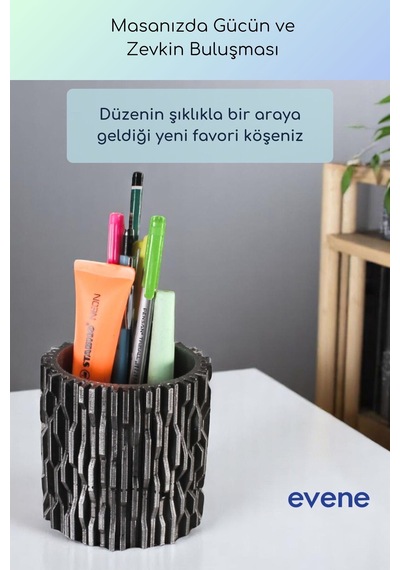 Kalemlik Masa Kalemliği Organizer Kalemlik Gümüş Eskitme Renk Model 78 Çok Renkli