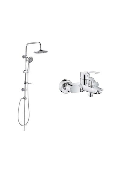 Grohe Eurosmart Tek Kumandalı Banyo Bataryası 33300003 Ve Tema 53230 Tondo Tepe Duş Seti Krom