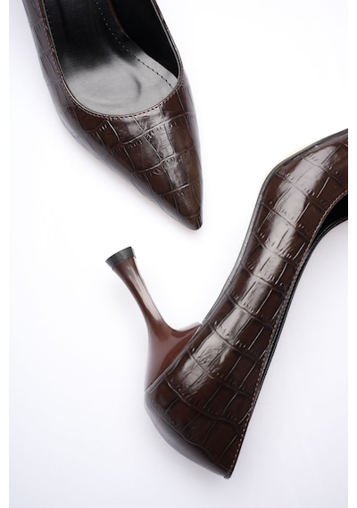 Alewomen Kahve Krokodil Desenli Deri Alçak 8 Cm Topuk Shoper Stiletto Topuklu Kadın Ayakkabı Kahverengi Kroko Alewomen Kahve Krokodil Desenli Deri Alçak 8 Cm Topuk Shoper Stiletto Topuklu Kadın Ayakkabı Kahverengi Kroko