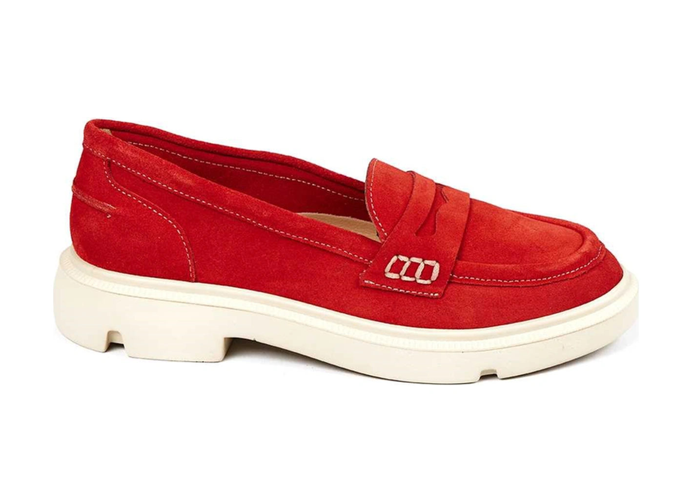 Bestello Bağcıksız Poli Loafer 101-226505-01 Kadın Ayakkabı Kırmızı Suet