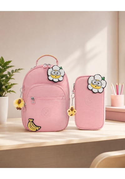 Kipling Kız Çocuk Anaokul Çantası 2'li Set Çanta Ve Kalemlik Kpsetkpkı585301 Pembe
