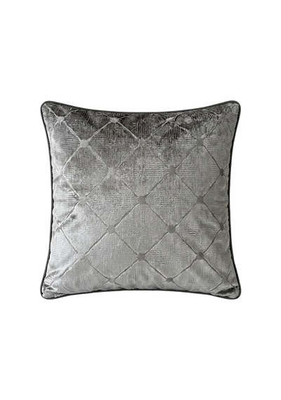 "héritage" Kadife Dokulu Kırlent Kılıfları - 45x45 Gri