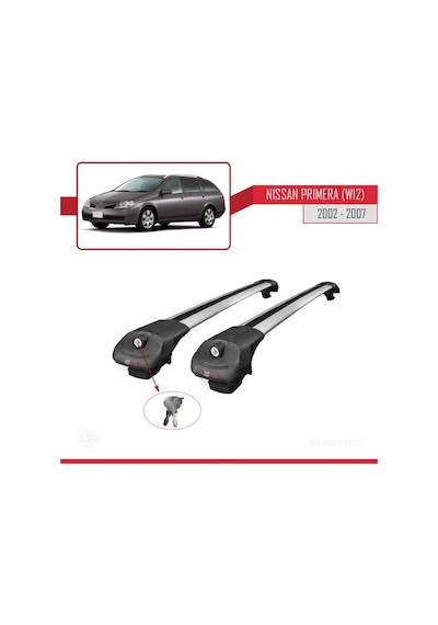 Nissan Primera W12 2002-2007 Arası İle Uyumlu Ace-1 Ara Atkı Tavan Barı Gri