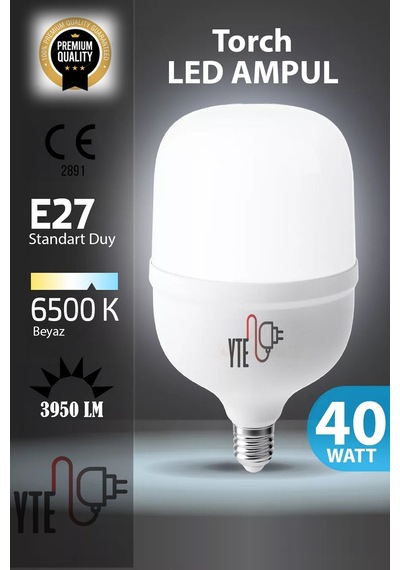 40 W Torch Led Ampul Beyaz 6500k Yüksek Aydınlatma/kalite 1 Adet