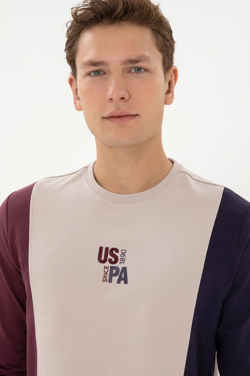 U.S. Polo Assn. Erkek Regular Fit Bisiklet Yaka Taş İnce Sweatshirt 50316379-VR049