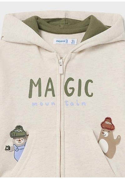 Mayoral Erkek Bebek Kapşonlu Hırka 02475 Ecru