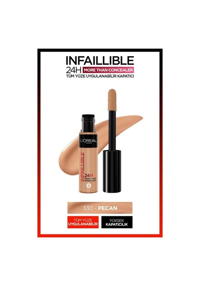 L'Oréal Paris Infaillible 24H Tüm Yüze Uygulanabilir Kapatıcı 330 Pecan + Mini Paradise Maskara
