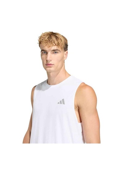Adidas Running Essentials Erkek Beyaz Yuvarlak Yaka Atlet