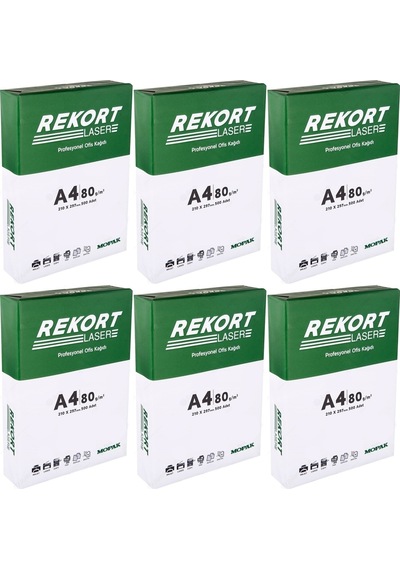 Mopak Rekort A4 80gr/m2 Fotokopi Kağıdı 3000 Adet 6pk 500
