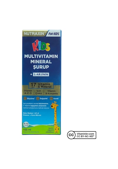 Nutraxin Kids Multivitamin Mineral 150 Ml Tutti Frutti