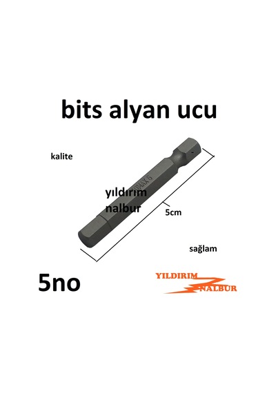 Bits Uç 5 No Alyan Matkap Ucu Alyan Şarjlı Matkap Alyan