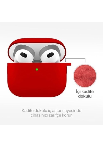 Airpods 3 Lansman Silikon Kılıf Kırmızı