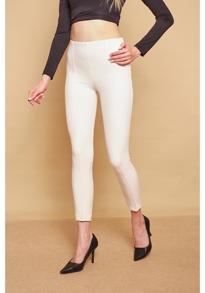 JUMENT Power Strech Likralı Dar Kesim Yüksek Bel Beli Lastikli Bilek Boy Kumaş Pantolon -krem JUMENT Power Strech Likralı Dar Kesim Yüksek Bel Beli Lastikli Bilek Boy Kumaş Pantolon -krem
