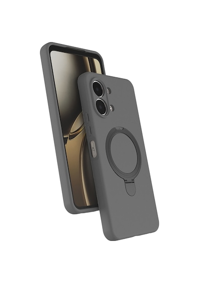 Oppo A6 Pro Kılıf Magsafe Şarj Özellikli Standlı Sensitive Touch Samara Kapak Titanyum-gri