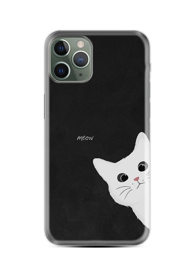 Apple iPhone Uyumlu Iphone 14 Pro Max Kılıf Resimli Desenli Silikon Platinium Series Çılgın Kedi 1895