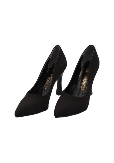 Celira Siyah Süet Topuklu 8 Cm Kadın Stiletto Ayakkabı Siyah