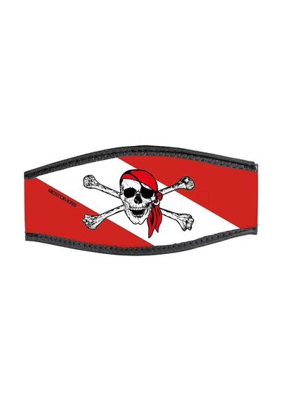 BestDivers Maske Arkalığı Jolly ROGER Neopren Velkrolu Gümüş