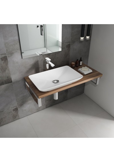 Isvea Sistema Y Tezgah Üstü Çanak Lavabo 60 Cm, Batarya Deliksiz Beyaz 10sy50060