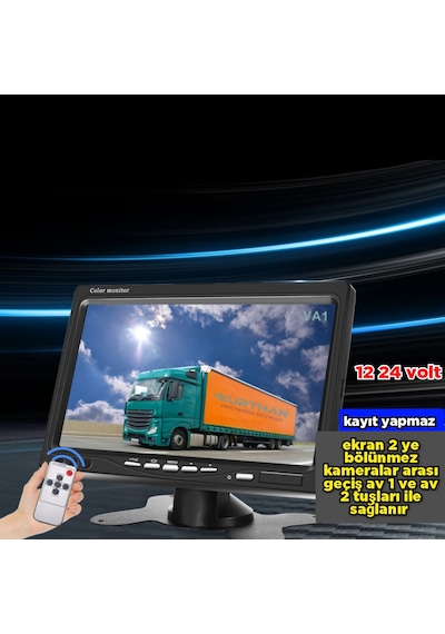 Pal Ntsc 7'' Araç Ekran Kayıt Yapmaz Usb Aux Girişi Yoktur 12 24v