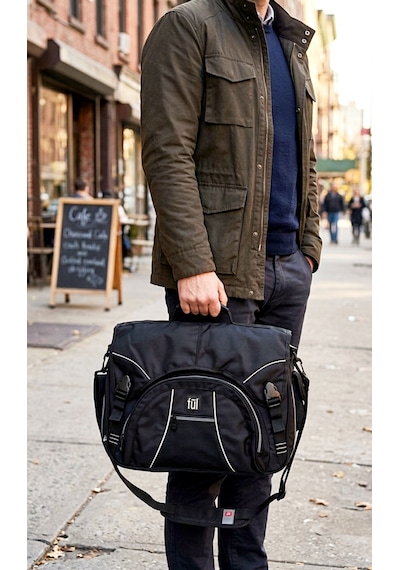 Ful - Union Briefcase Siyah Gündelik Evrak Laptop Omuz El Çantası
