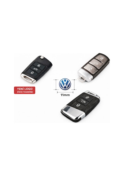 Volkswagen Anahtar Logo Sticker 11 Mm Damla Yeni Logo İnce Tasarım Mavi
