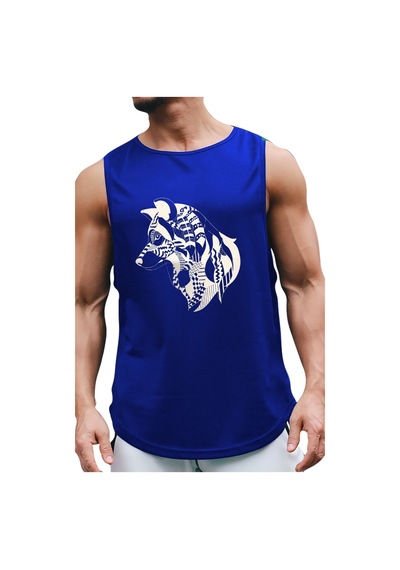 Bluu Mandalaw Kolsuz Sporcu T-shirt Tank Top Spor Atlet
