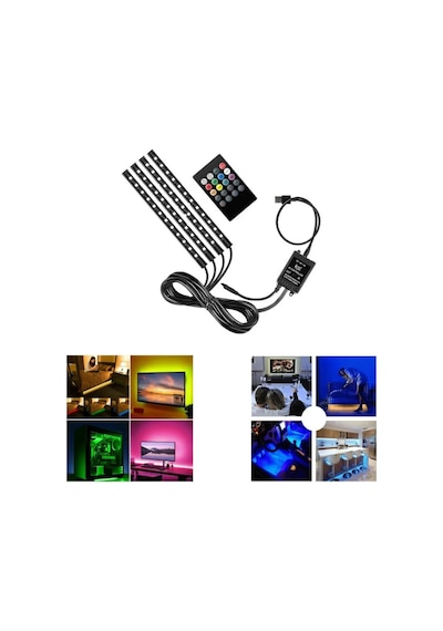 Tv Arkası Aydınlatma Otomobil Ayak Altı Led Monitor Gece Ambians Lambası Çok Renkli