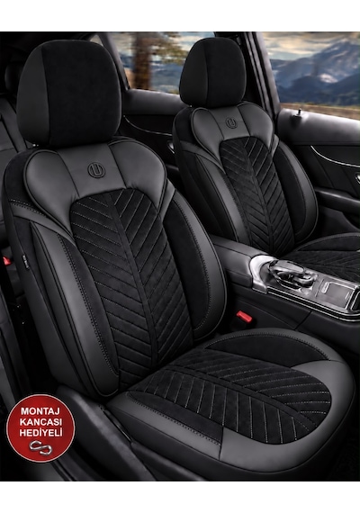 Kia Optima Shine Siyah Tay Tüyü Oto Koltuk Kılıfı Tam Set-kolay Montaj-terletmez-ortopedik 2000-2013