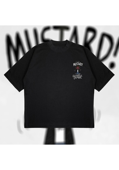 Startmore Kendrick Lamar Mustard Oversize Unisex Pamuklu Nefes Alan Kalın Kumaşlı Siyah
