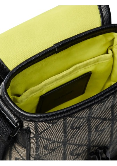 Calvin Klein Mıxed Emblem Aop Sma, 7ul Siyah Erkek Çapraz Çanta