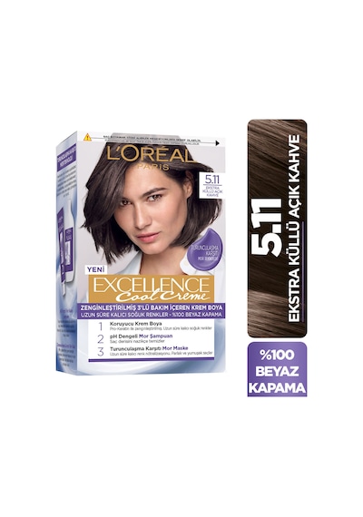 Loreal Paris Excellence Saç Boyası 5.11 Ekstra Küllü Açık Kahve