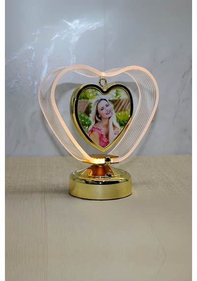Büro Ev Ofis Hediyesi İçin 19x18cm Led Işıklı Kalp Fotoğraf Çeçevesi