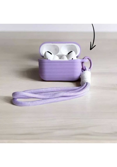 Apple Uyumlu iPhone 1/2. Nesil  Koruyucu Bluetooth Kulaklık Kılıfı Mor Airpods 1/2. Nesil