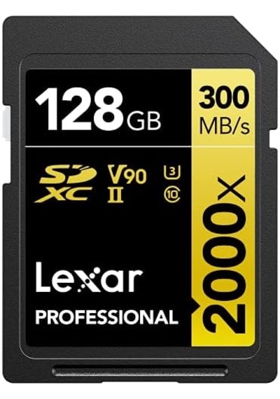 128gb Professional 2000x Sdhc Uhs-ıı Cards, Up To 300mb/s Read 260mb/s Write C10 V90 U3 Açık Mavi