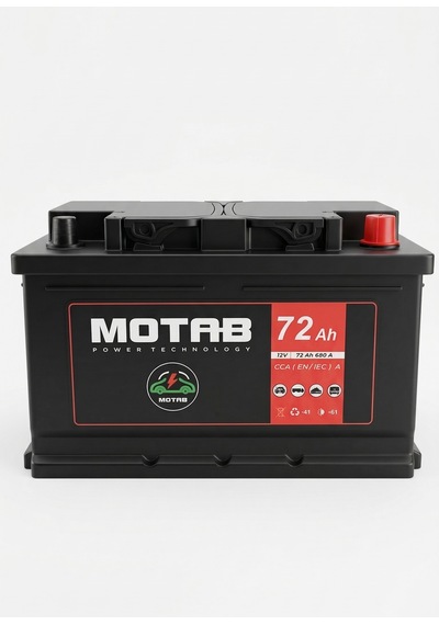 Motab 72ah 680a 12v Otomobil Aküsü 2026 Üretim
