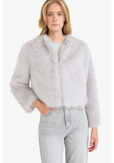 Defacto Regular Fit Kısa Suni Kürk F2147ax25wngr476 Gri-gr476