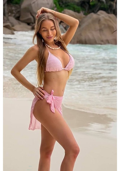 Mary Üçlü Brazilian Bikini Set - Pembe