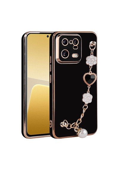 Zore Mi 13 Pro Kılıf El Tutamaçlı Kamera Korumalı Ogaa Taka Silikon Kapak - Siyah