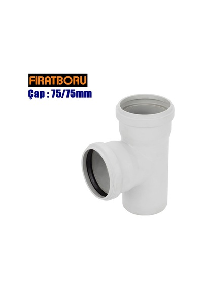 Fırat Pvc Te Çatal 75/75mm, Te Çatal, 1 Adet