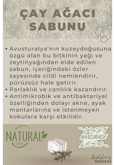 Çay Ağacı Sabunu El Yapımı Doğal 120 G