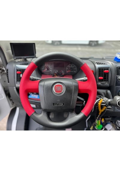 Fiat Ducato Araca Özel Dikmeli Direksiyon Kılıfı 2012-2020 Kırmı
