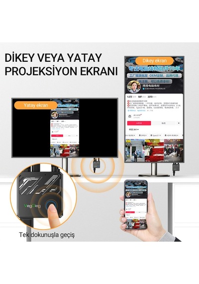 4k Hdmı Vga 2.4 / 5ghz Wireless Kablosuz Görüntü Aktarım Cihazı