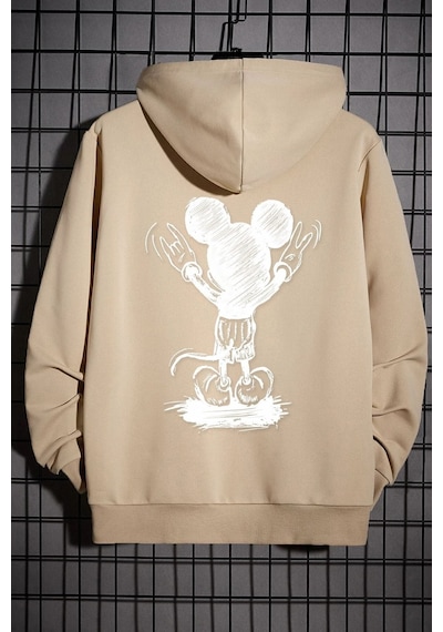 Uyguntarz Unisex Usual Suspect Sırt Baskılı Sweatshirt Bej
