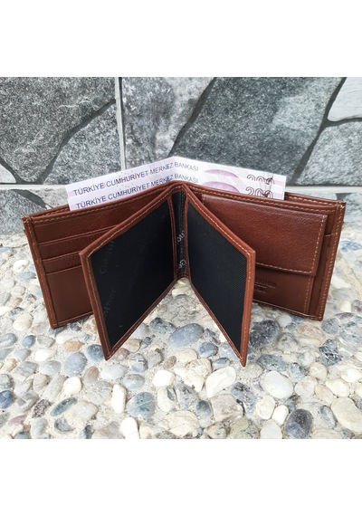 Gvnbag Hakiki Deri Erkek Bozuk Para Gözlü Taba Cüzdan Gvn-0133