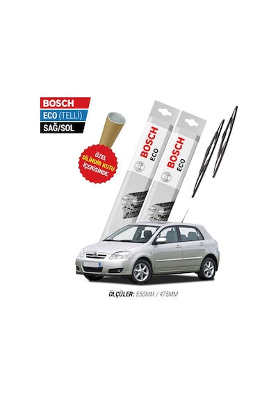 Toyota Corolla Uyumlu Hatchback Silecek 2002-2006 Bosch Eco