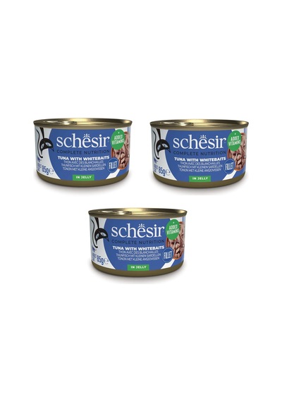 Schesir Ton Ve Ringa Balıklı Tam Ve Dengeli Jöleli Kedi Konservesi 85 Gr. X 3 Adet