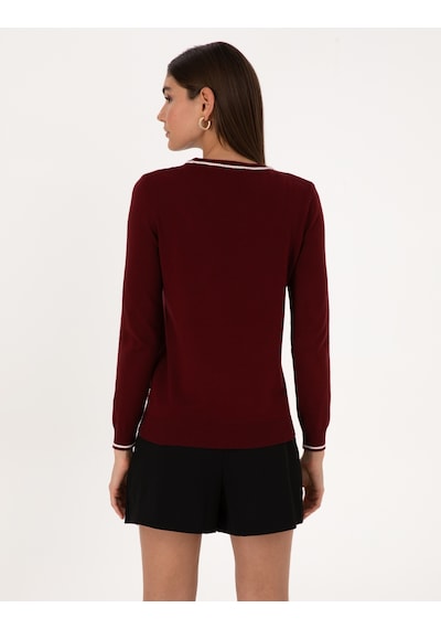 Pierre Cardin Kadın Vişne Kazak /triko 50315910-vr223 Vişne