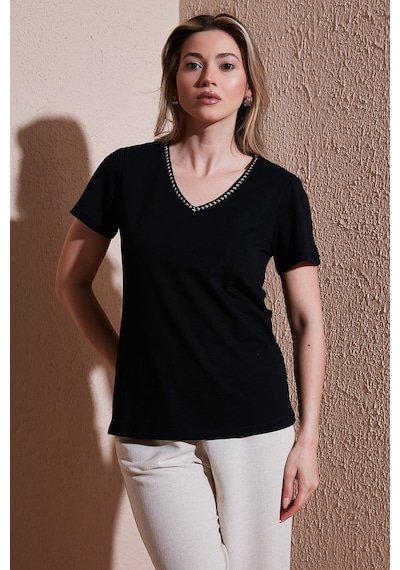 Fashion Friends Bayan T Shirt 26y0478k1 Siyah